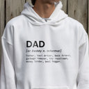 Small White Funny Definition of Dad Hoodie