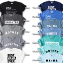  Family T-Shirts - Mom, Dad, Daughter, Mama, Favorite, Mother, Father, Gift, Love, Minimal, Simple, Best Gift