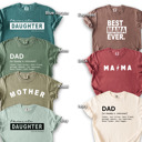  Family T-Shirts - Mom, Dad, Daughter, Mama, Favorite, Mother, Father, Gift, Love, Minimal, Simple, Best Gift