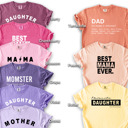  Family T-Shirts - Mom, Dad, Daughter, Mama, Favorite, Mother, Father, Gift, Love, Minimal, Simple, Best Gift