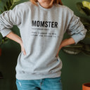 Small Sport Grey Funny Definition of Momster Sweatshirt