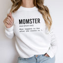 Small White Funny Definition of Momster Sweatshirt