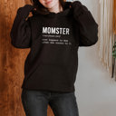 Small Black Funny Definition of Momster Hoodie