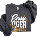  Easy Tiger Sweatshirt | Bold Tiger Illustration | Fun and Relaxed Style Motivational Quote | Trendy Retro Design