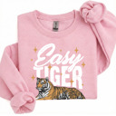  Easy Tiger Sweatshirt | Bold Tiger Illustration | Fun and Relaxed Style Motivational Quote | Trendy Retro Design