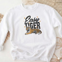  Easy Tiger Sweatshirt | Bold Tiger Illustration | Fun and Relaxed Style Motivational Quote | Trendy Retro Design