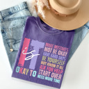  Retro It's Okay to Make Mistakes T-Shirt | Mental Health Motivation | Positive Affirmation Shirt | Self-Love Quote | Inspirational Gift