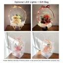 LED Lights + Clear Bag (+8.00) Light Champagne Assorted Flower Balloon Bouquet White Box