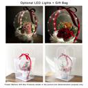 LED Lights + Clear Bag (+8.00) Christmas Teddy Bear Rose Flower Bobo Balloon Bouquet White Box