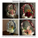 LED Lights (+5.00) Christmas Teddy Bear Rose Flower Bobo Balloon Bouquet White Box