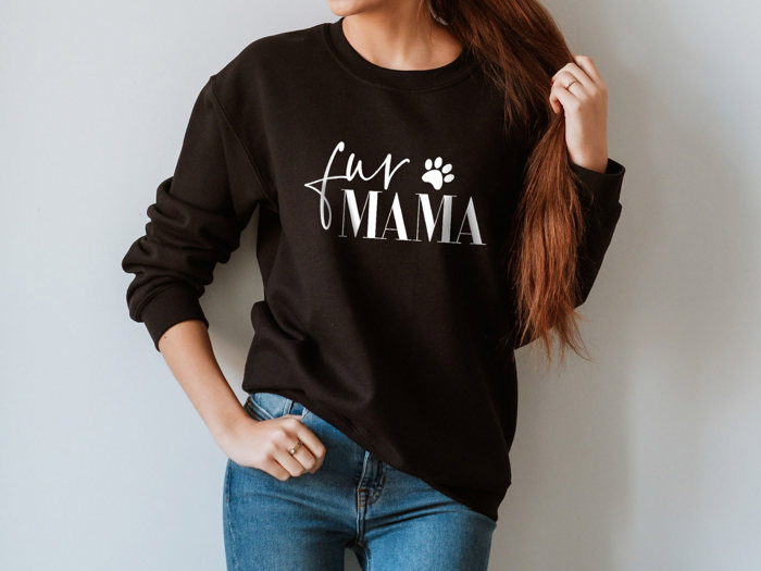 Fur Mama With Paw Sweatshirt