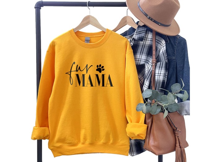 Fur Mama With Paw Sweatshirt