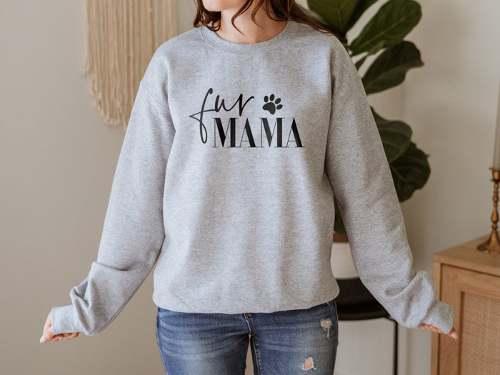 Fur Mama With Paw Sweatshirt