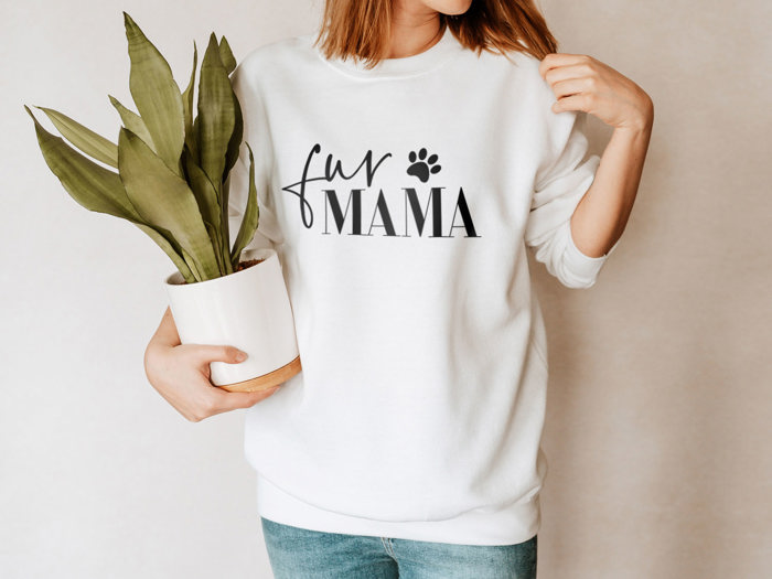 Fur Mama With Paw Sweatshirt