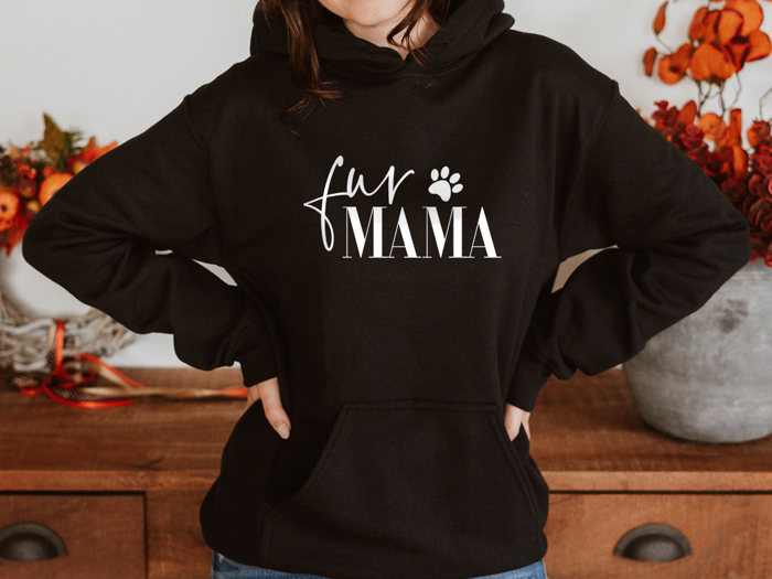 Fur Mama With Paw Hoodie