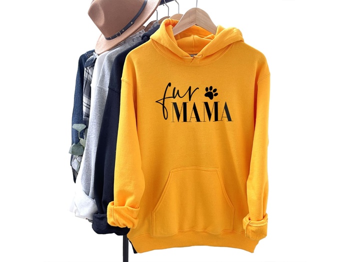 Fur Mama With Paw Hoodie