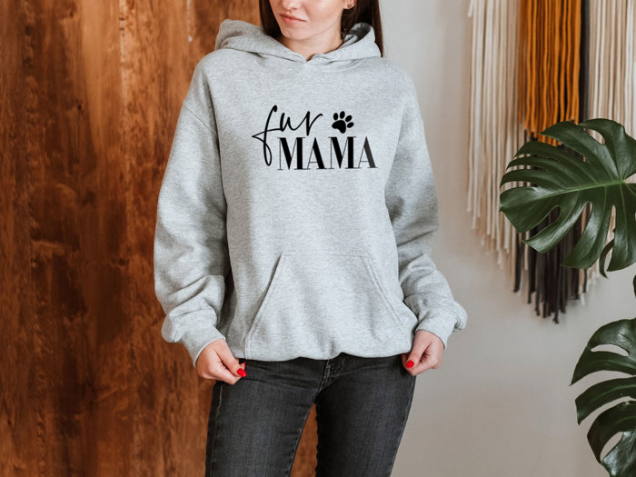 Fur Mama With Paw Hoodie