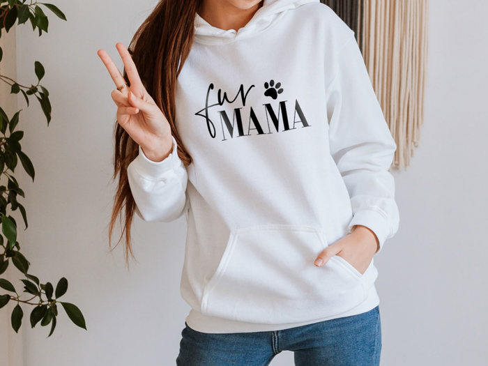 Fur Mama With Paw Hoodie