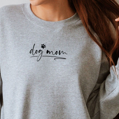 Dog Mom Small Letters Sweatshirt