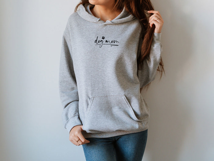 Dog Mom Small Letters Hoodie