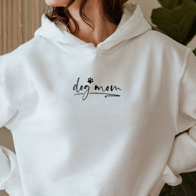 Dog Mom Small Letters Hoodie