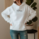 Small White Dog Mom Small Letters Hoodie