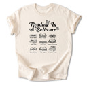 Small Natural Reading is Self-Care Cotton T-Shirt | Inspirational Book Design | Escape Reality, Better Yourself  | Graphic Tee for Book Lovers