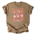 Small Coyote Brown Fruit of the Spirit Cotton T-Shirt | Christian Quote Design | Galatians 5:22-23 | Love Joy Peace Kindness Faithfulness | Gift for Believers