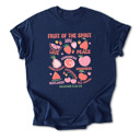 Small Navy Fruit of the Spirit Cotton T-Shirt | Christian Quote Design | Galatians 5:22-23 | Love Joy Peace Kindness Faithfulness | Gift for Believers