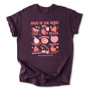 Small Plum Fruit of the Spirit Cotton T-Shirt | Christian Quote Design | Galatians 5:22-23 | Love Joy Peace Kindness Faithfulness | Gift for Believers