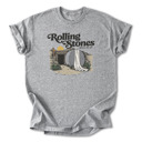Small Heather Rolling Stones Inspired Cotton T-shirt | Christian Resurrection Tomb Tee, He is Risen Easter Jesus | Faithful | Christian Apparel