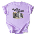 Small Lavender Rolling Stones Inspired Cotton T-shirt | Christian Resurrection Tomb Tee, He is Risen Easter Jesus | Faithful | Christian Apparel