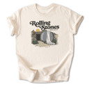 Small Natural Rolling Stones Inspired Cotton T-shirt | Christian Resurrection Tomb Tee, He is Risen Easter Jesus | Faithful | Christian Apparel