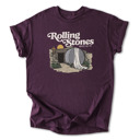 Small Plum Rolling Stones Inspired Cotton T-shirt | Christian Resurrection Tomb Tee, He is Risen Easter Jesus | Faithful | Christian Apparel