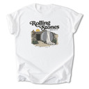 Small White Rolling Stones Inspired Cotton T-shirt | Christian Resurrection Tomb Tee, He is Risen Easter Jesus | Faithful | Christian Apparel