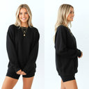 Small Black Unisex Crewneck Sweatshirt | Cozy Fleece Pullover | Plain Blank Sweatshirt in 10 Colors S-2XL