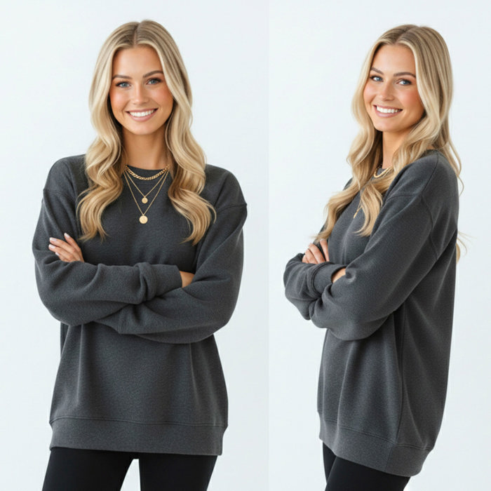 Unisex Crewneck Sweatshirt | Cozy Fleece Pullover | Plain Blank Sweatshirt in 10 Colors S-2XL