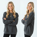 Small Dark Heather Unisex Crewneck Sweatshirt | Cozy Fleece Pullover | Plain Blank Sweatshirt in 10 Colors S-2XL