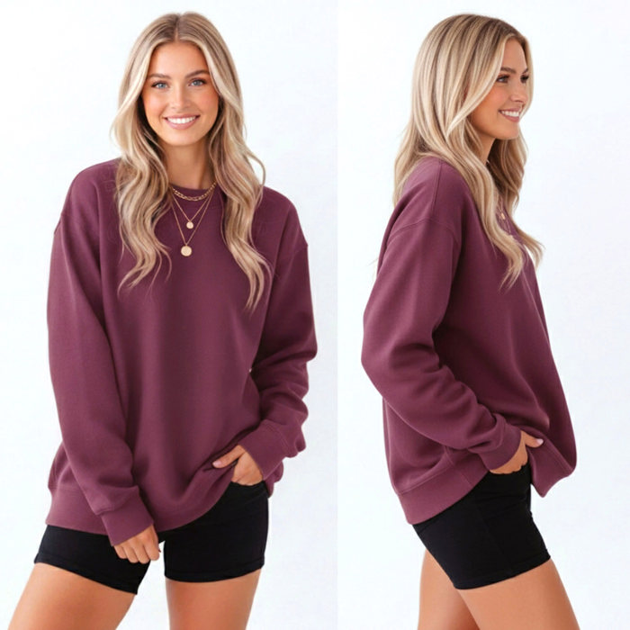 Unisex Crewneck Sweatshirt | Cozy Fleece Pullover | Plain Blank Sweatshirt in 10 Colors S-2XL