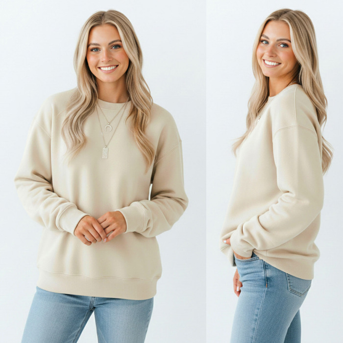 Unisex Crewneck Sweatshirt | Cozy Fleece Pullover | Plain Blank Sweatshirt in 10 Colors S-2XL