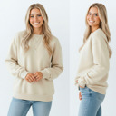 Small Sand Unisex Crewneck Sweatshirt | Cozy Fleece Pullover | Plain Blank Sweatshirt in 10 Colors S-2XL