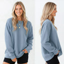 Small Stone Blue Unisex Crewneck Sweatshirt | Cozy Fleece Pullover | Plain Blank Sweatshirt in 10 Colors S-2XL