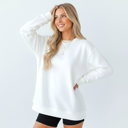 Small White Unisex Crewneck Sweatshirt | Cozy Fleece Pullover | Plain Blank Sweatshirt in 10 Colors S-2XL