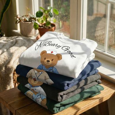 Custom Career Teddy Bear T-Shirt Sweatshirt | Beary good Profession Comfort Colors Garment Dyed Vintage Style | Nurse Teacher