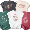  Christian Christmas T-Shirt Comfort Colors 1717 | Garment Dyed Heavyweight Faith T-Shirt | Jesus Holiday