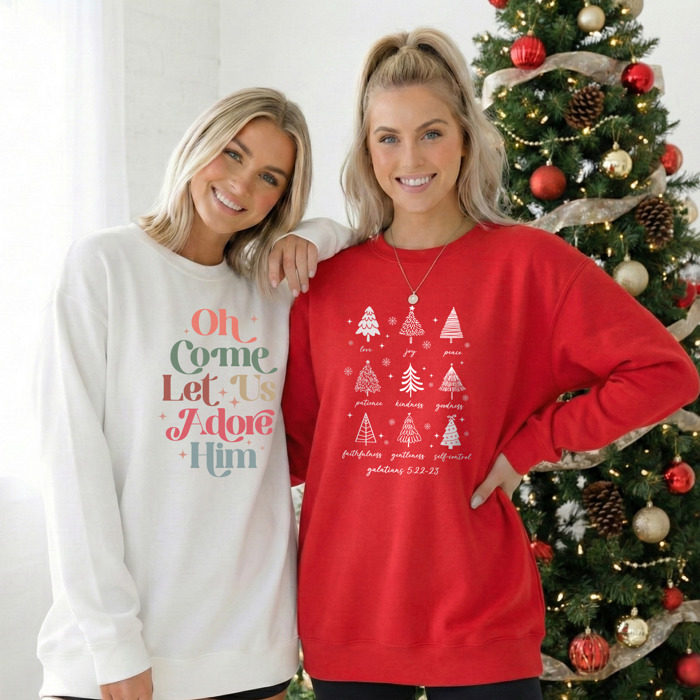 Christmas Sweatshirt | Cozy Faith Sweatshirt Gift | Christian Jesus Crewneck Holiday Outfit