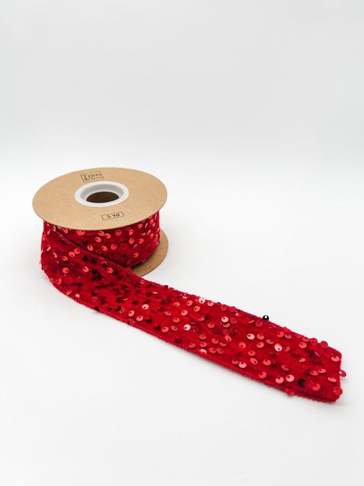 2" Velvet Sequined Ribbon - 4 Colors