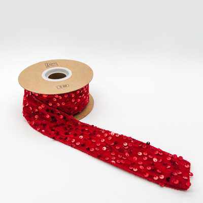 2" Velvet Sequined Ribbon - 4 Colors