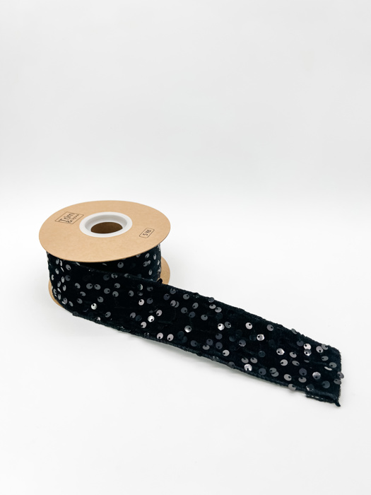 2" Velvet Sequined Ribbon - 4 Colors