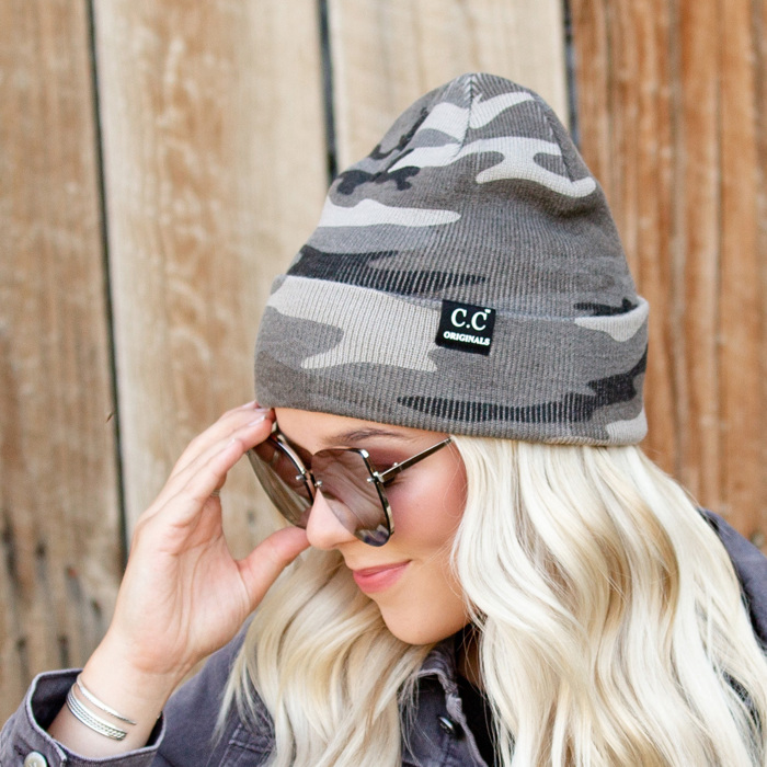 CC Camo Outdoor Adventure Fashion Trendy Print Beanies